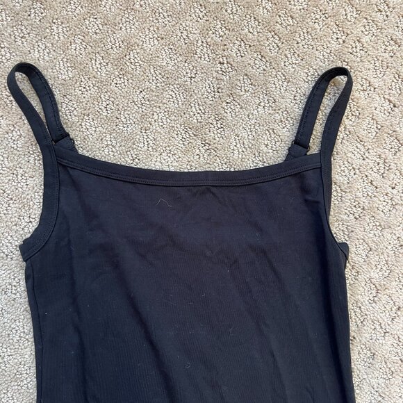 NEW Aritzia Babaton Midi Dress Adjustable Spaghetti Strap Square Neck Black XXS - Picture 2 of 4